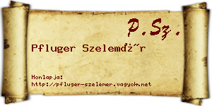 Pfluger Szelemér névjegykártya